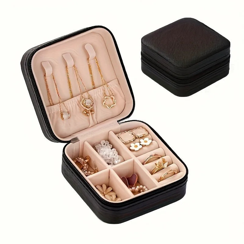 A portable organizer for travel jewelry boxes, storage bags, rings, earrings, necklaces, and bracelets - the perfect gift for wo