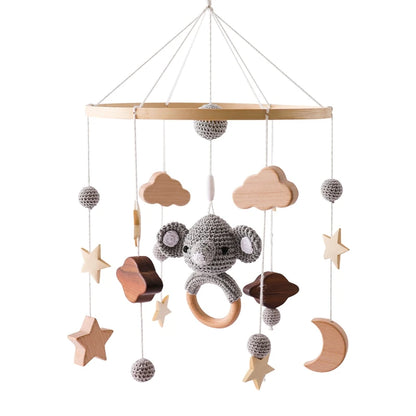 Baby Mobile Crib Bed Bell Musical Rattles Toys Soft Felt Cartoon Animal for Infants Nursery Mobiles Forest Animals Crib Toys