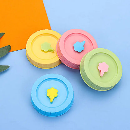 Universal Mason Jar Lids With Straw Hole 70mm Diameter Drinking Storage Cap Wide Mouth Leak Proof Kitchen Supplies