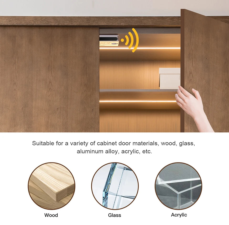 Smart Double Door Proximity Sensor Switch DC 12V-24V LED Light Switch For Wardrobe Cabinet Closet Backlight DIY Control Switch