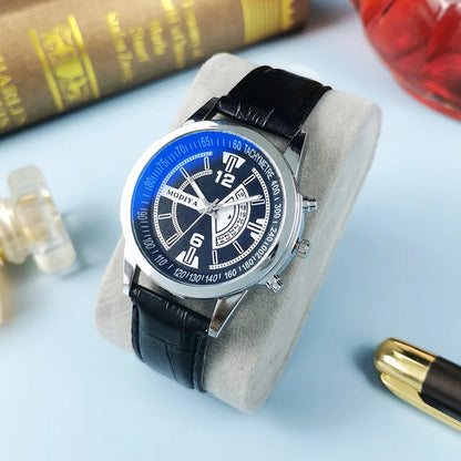 Business Style Blue Light Glass Men Watch Casual Fashion Belt Quartz Wristwatches Men Party Decoration Friend Gift Часы Женские