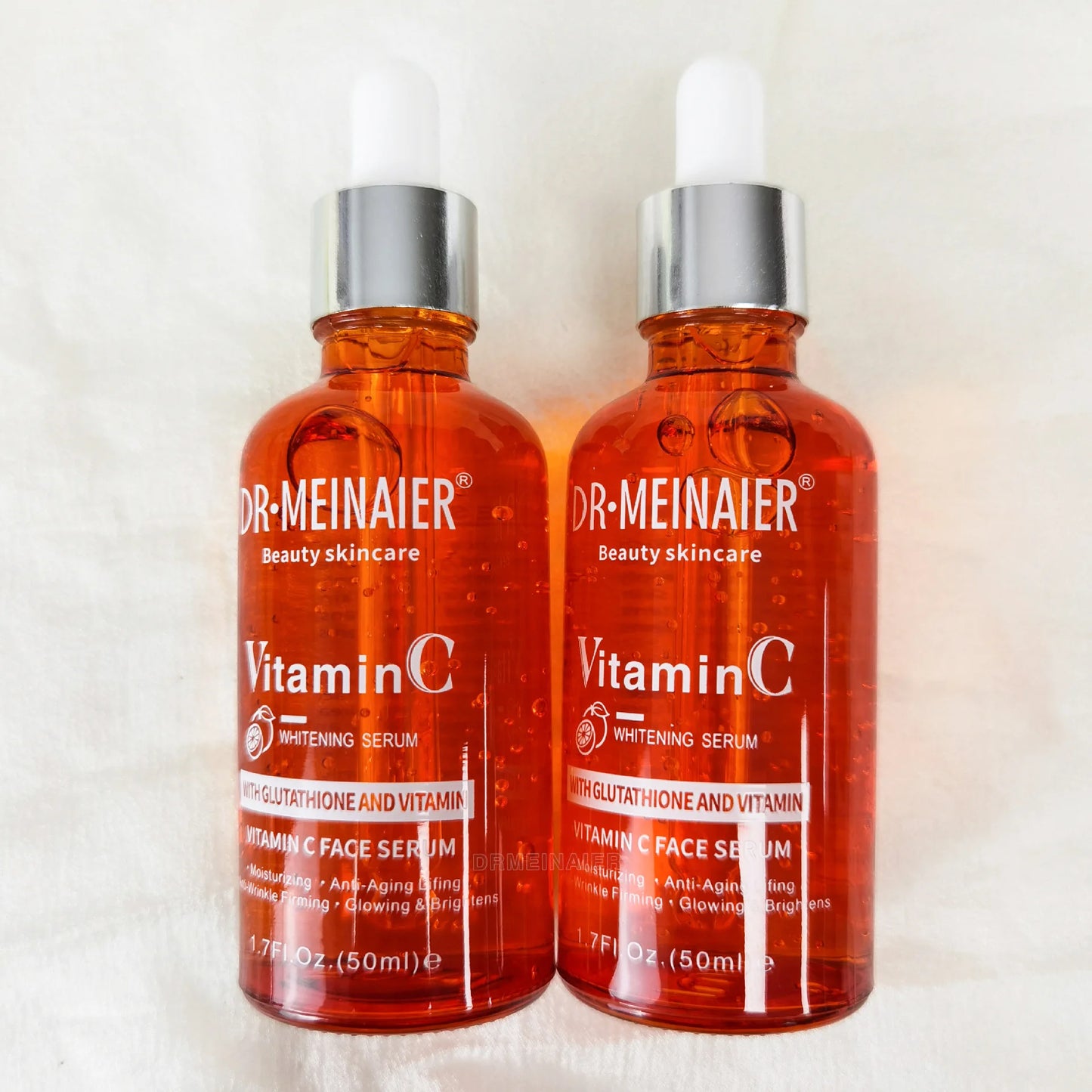 50ml*2pcs Vitamin C Face Serum, Brightens, Hydrates and Reduces Signs of Aging, with Vitamin C, Hyaluronic Acid for Glowing Skin