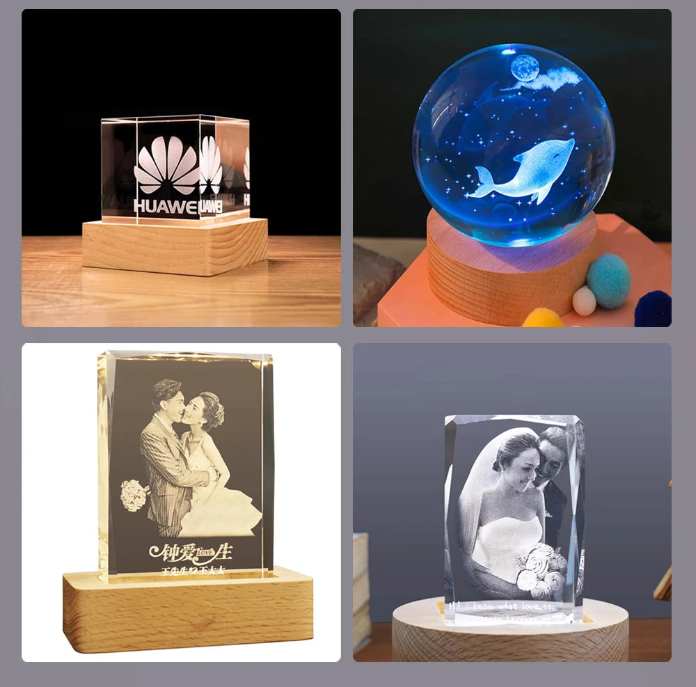 Wood Desktop Decorative Lights Light Base Night Light Wooden Led Usb Display Light Display Stand Lamp Holder Lamp Art Ornament