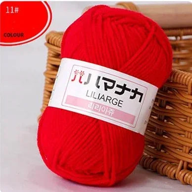Multi-purpose 25g/ball Milk Cotton Yarn for DIY, Handmade Crafts, Amigurumi, Hats, and Bags