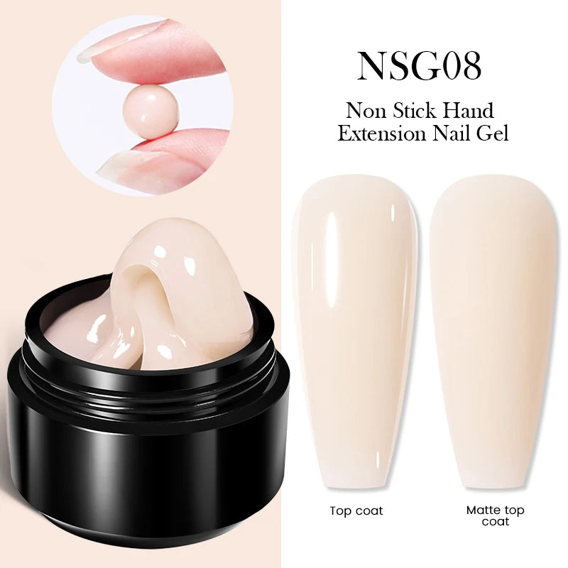 BORN PRETTY 15ml Clear Non Stick Hand Extension Gel Nail Polish for 3D Shaping Nail Art Solid Milky Jelly Hard Gel for Fake Nail