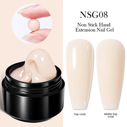 BORN PRETTY 15ml Clear Non Stick Hand Extension Gel Nail Polish for 3D Shaping Nail Art Solid Milky Jelly Hard Gel for Fake Nail