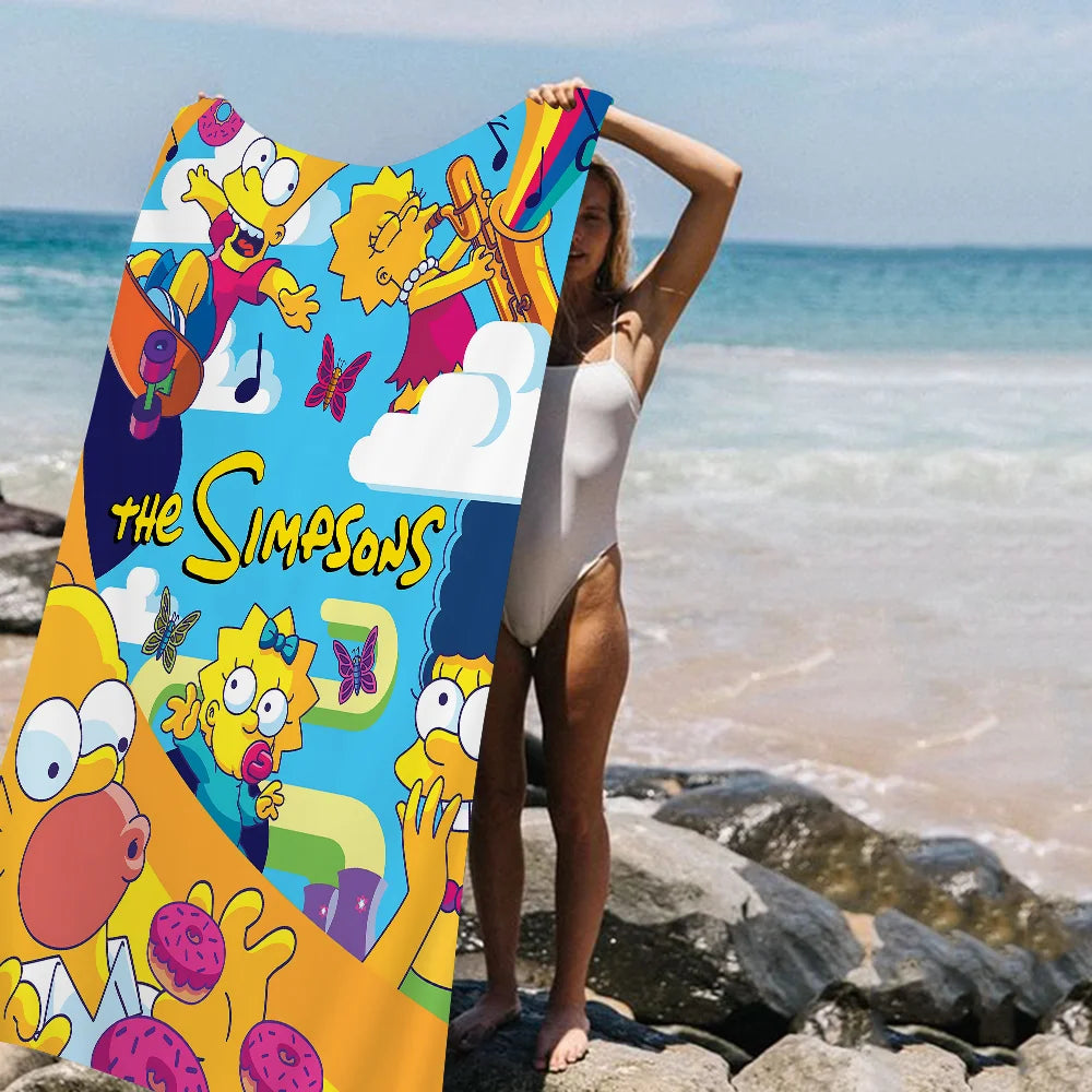 THE S-SIMPSONS Anime Cartoon Beach Towel Cute Kawaii Room Decor Bath Girls Children Hand Towels For Bathroom Shower