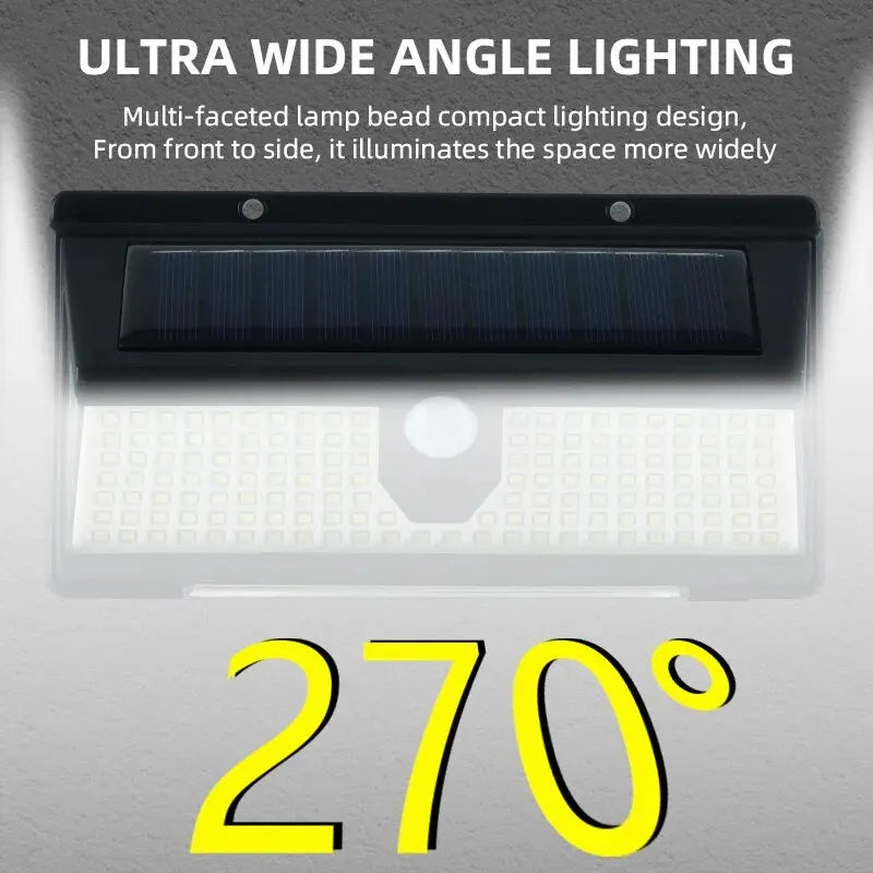 New 190 Light Red and Blue Warning Light Solar Wall Light Human Sensor Light Waterproof Garden Light Outdoor Light