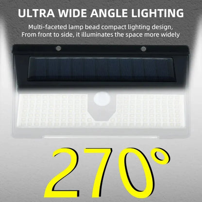 New 190 Light Red and Blue Warning Light Solar Wall Light Human Sensor Light Waterproof Garden Light Outdoor Light