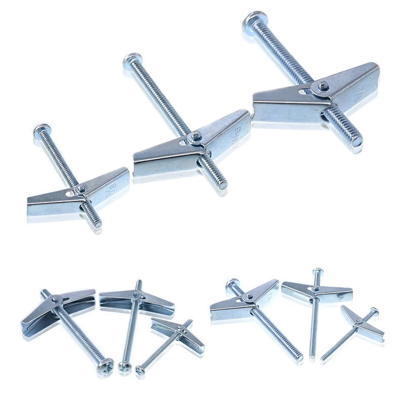 Heavy Duty Hollow Wall Anchors for Drywall Ceiling, Toggle Bolts and Wing Nut Kit, 3 Sizes Butterfly Anchors (1/8,3/16,1/4in)