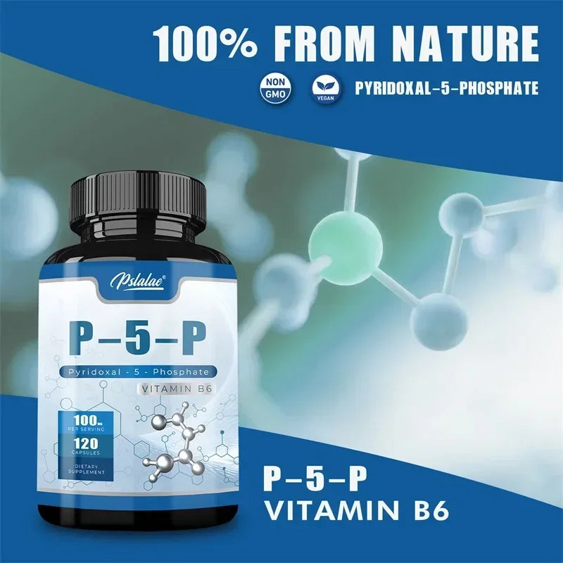 Pyridoxal-5-Phosphate (Vitamin B6) - Supports Healthy Nervous System and Brain Function, Enhances Memory, and Improves Immunity