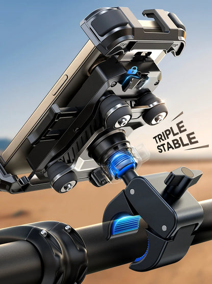 Joyroom Motorcycle Phone Mount Anti Vibration Phone Holder for Motorcycle Handlebar Bike Phone Mount for iPhone for 4.7-7” Phone