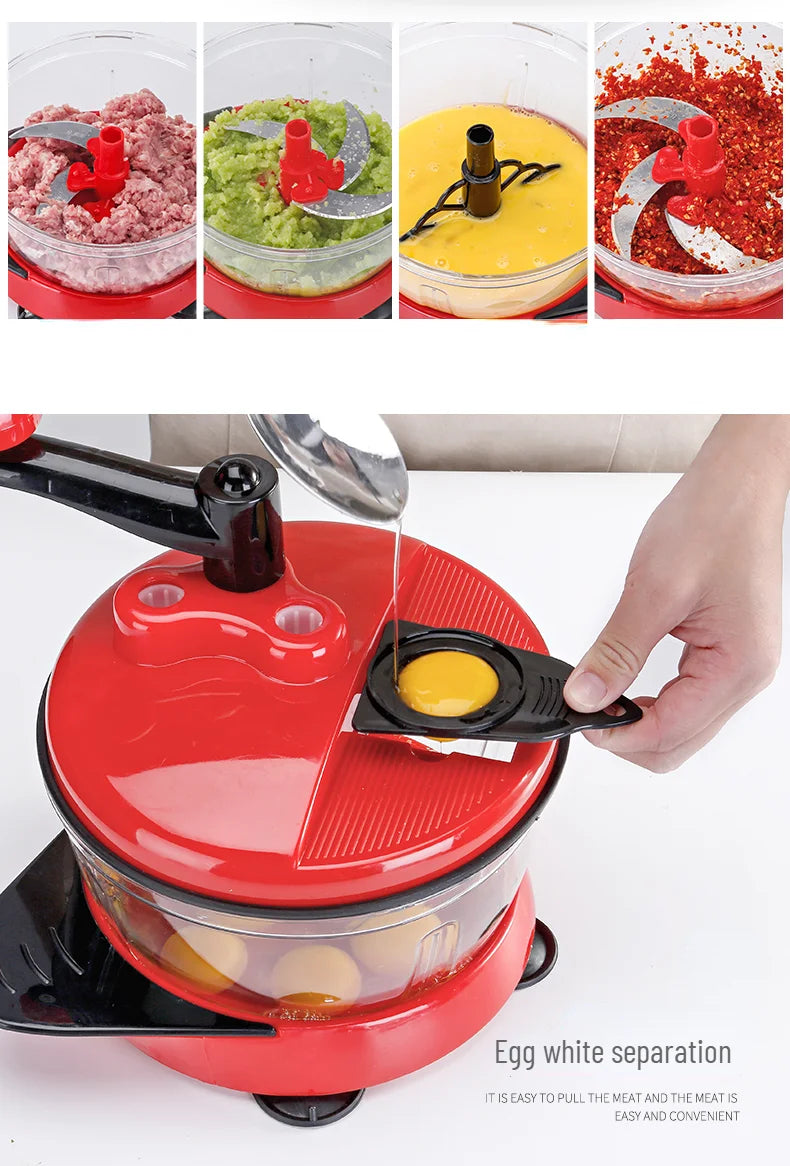 Mixer Food Processor Kitchen Manual Powerful Egg Blender Meat Grinder Vegetable Chopper Shredder Stainless Steel Blade Cutter