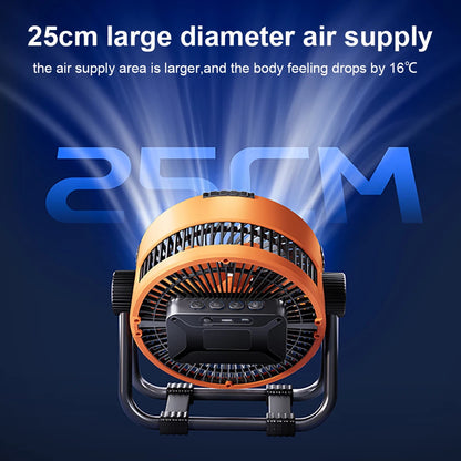 Camping Fan Portable Electric Fan 20000mAh Rechargeable Desktop Air Circulator Wireless Ceiling Electric Fan with Power Bank