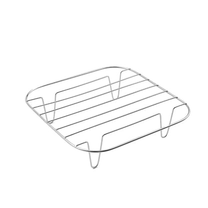 Air Fryer Accessories Silicone Air Fryer Liners with Stainless Steel Grill and Steaming Rack & Skewers Set