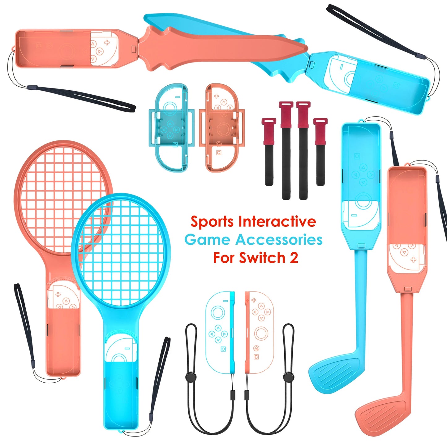 Sports Interactive Game Accessories For Switch 2, Boxing, Tennis, Golf, Fencing Gear for NS 2 Game Console, Gift For Gamers