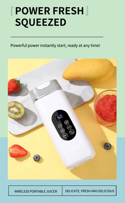 Electric Blender Rechargeable Portable Juicer USB Charging Hand Blender Electric Fruit Juicer 12 Blades Crushed Ice Juicer Cup