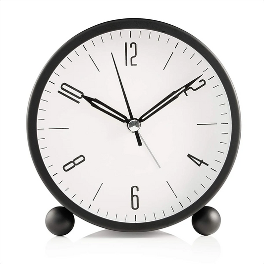 Silent Alarm Clock,Alarm Clock Without Ticking,Round Luminous Metal Alarm Clock,Alarm Clock Vintage Decoration