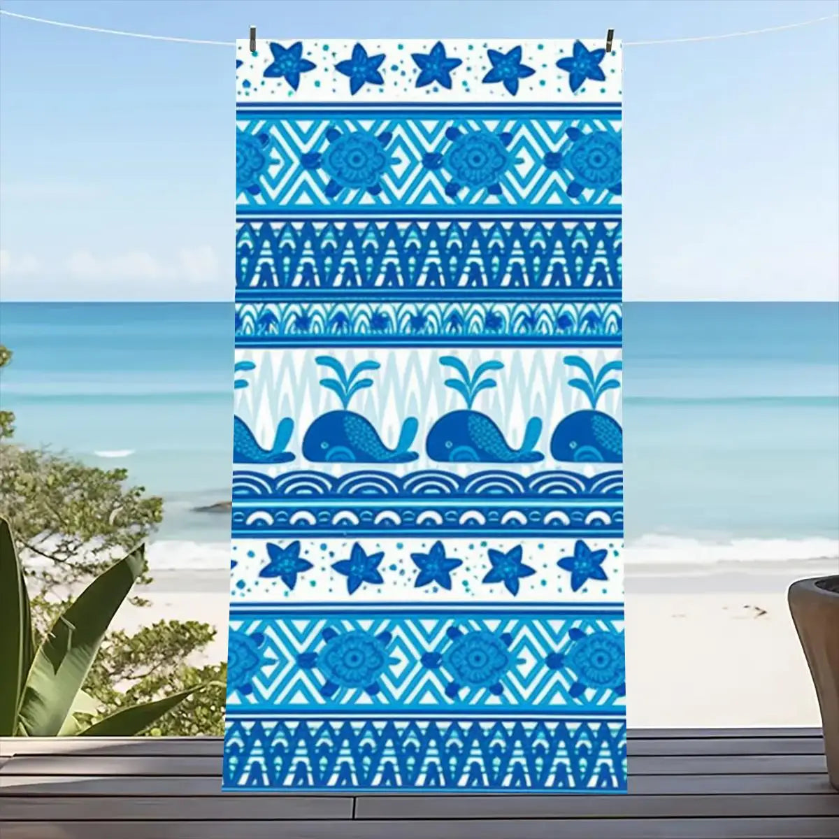 Beach Towel Portable Quick Fast Dry Sand Outdoor Travel Swim Blanket Thin Yoga Floral Print Mat Personalization Stripes Towel