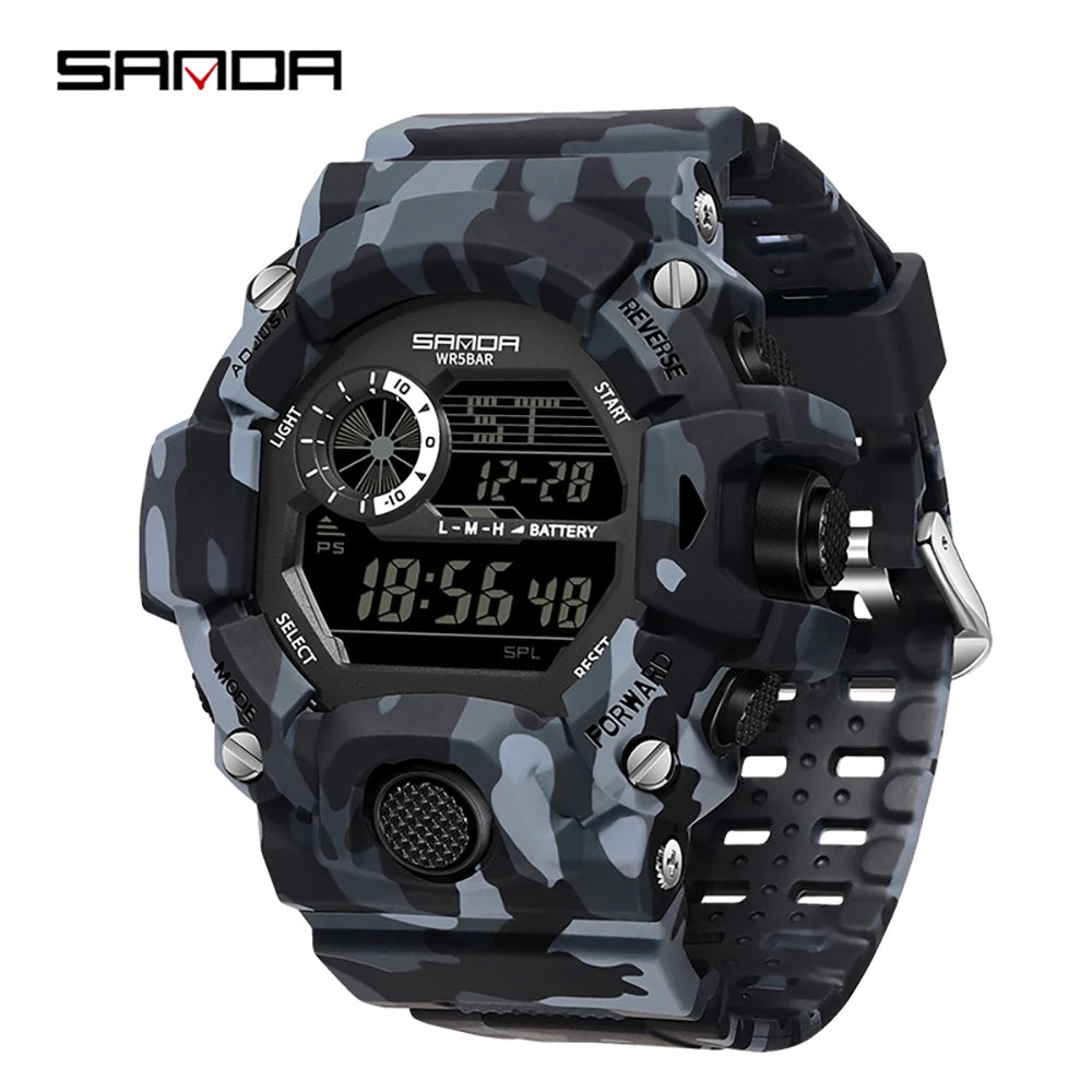 SANDA 2183 Fashion Military Student Electronic Watch Multi functional Timer Waterproof LED Student Electronic Digital Watch