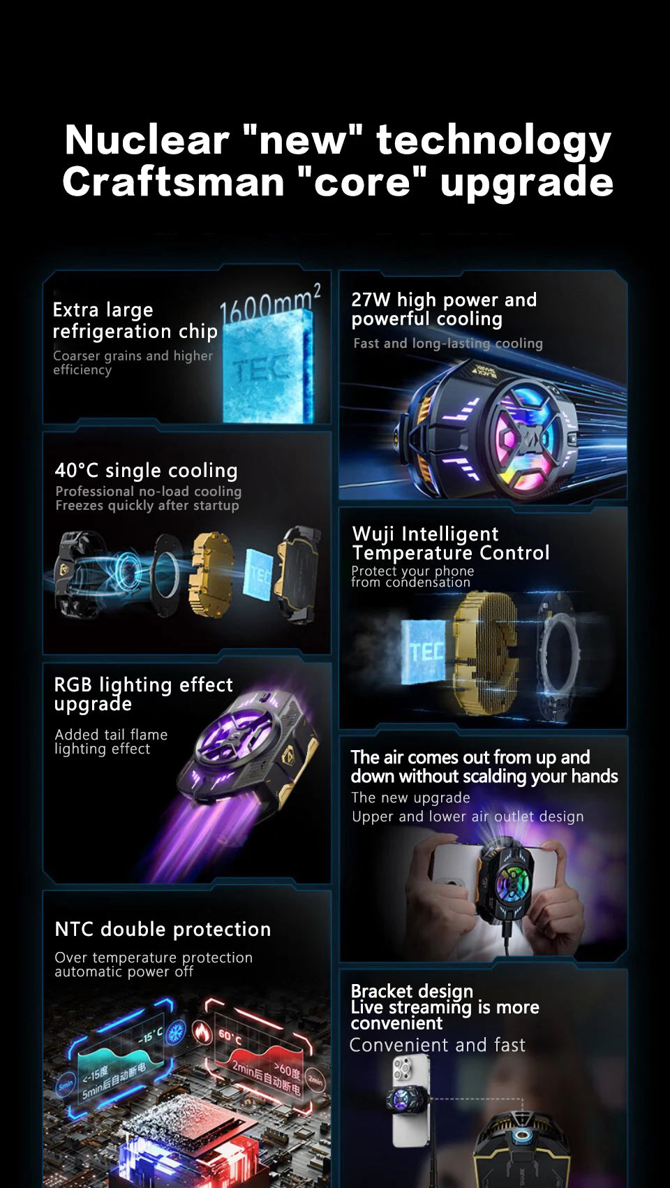 Original Black Shark Cooler 4 3 Pro 4Pro Smart FunCooler For xiaomi black shark nubia lenovo phone