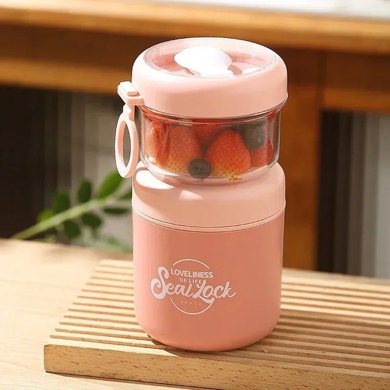 Stainless Steel Soup Cup Breakfast Oat Cups Students Office Workers Portable Milk Fruit Salad Cup Sealed Thermos Container