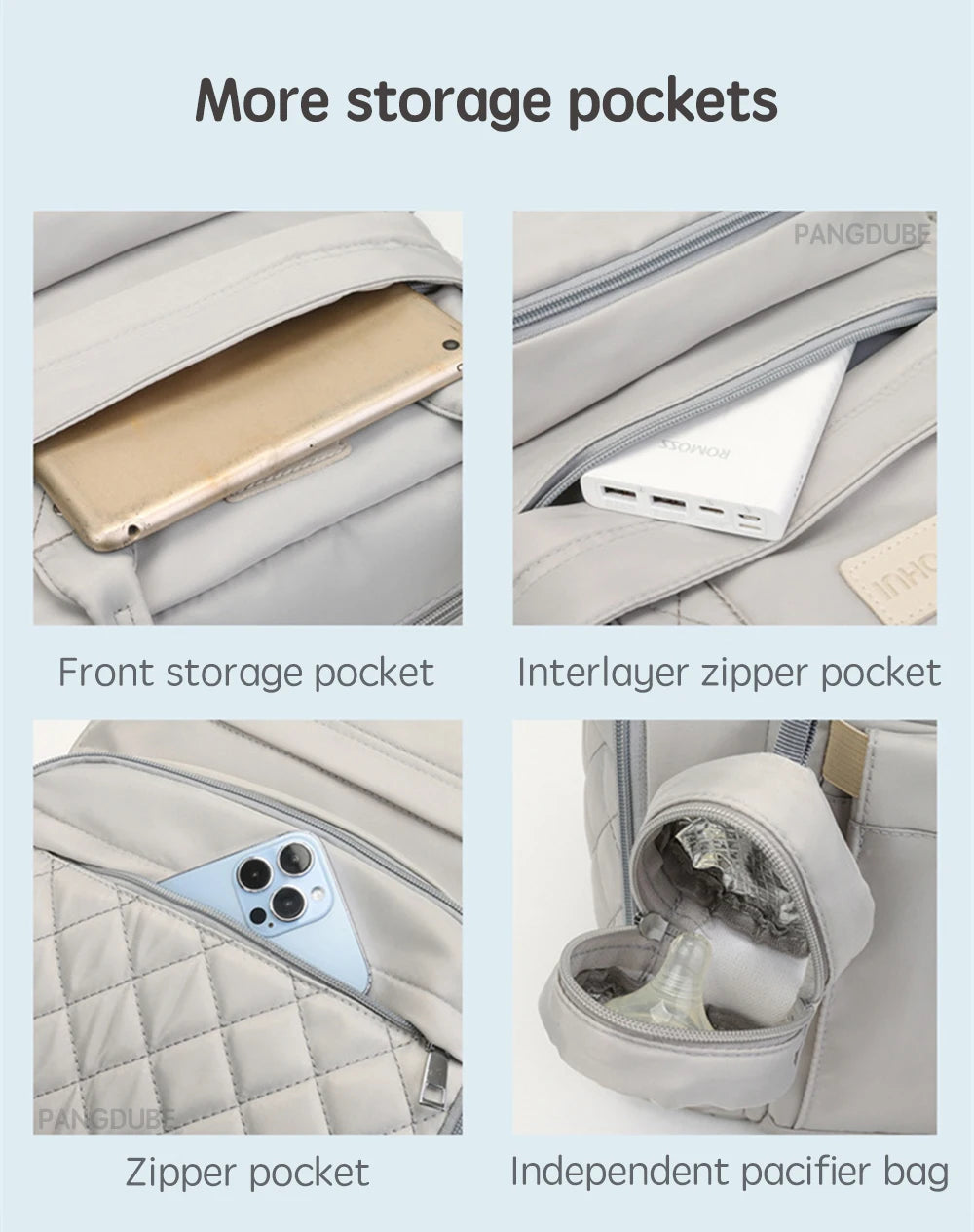 Mom Dad Backpack with Changing Pads Pacifier Bag Hooks for Stroller Maternity Mom Bag for Baby Accessories Diaper Bag