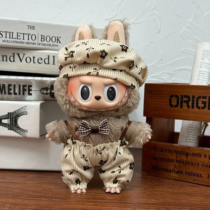 Cute Labubu Doll Costume 17 Cm Labubu Clothes Rubber-Coated Figurines Overalls Baby Dresses Summer Labubu Outfits Holiday Gift