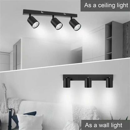 Modern LED Ceiling Light -  GU10 Wall Light Black - Energy Saving, Living Room, Bedroom, Kitchen, Easy Installation, Bulb Not In