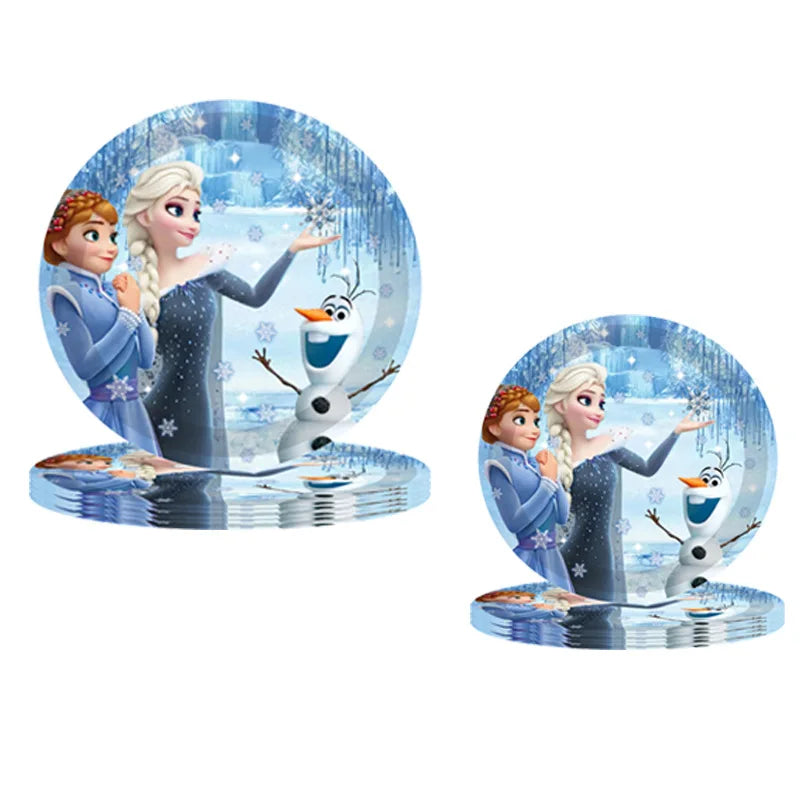 Birthday Disney Frozen happy party for party Disposable tableware girl fover party decor Snow Queen anniversary party Supplies