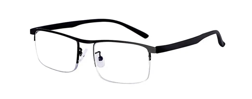 Progressive Reading Glasses Multifocal Anti-blue Light Glass Glasses Half Frame Metal Alloy Men and Women +1.0 +1.5 To +4.0