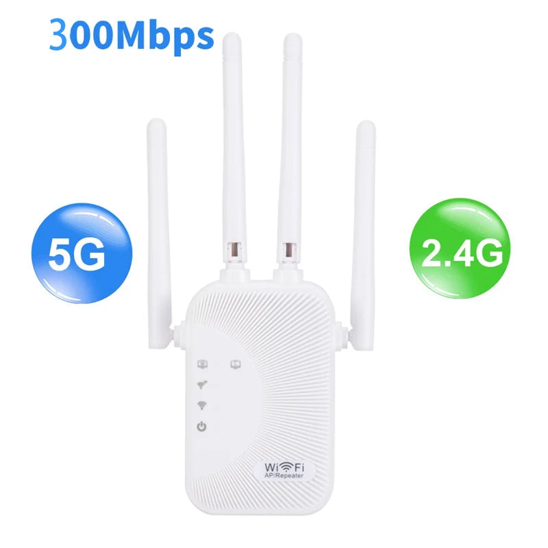 2.4G/5GWiFi Wifi Amplifier Dual Band Repeater 1200Mbps Wireless Signal Range Extender Long Range Network Signal Booster For Home
