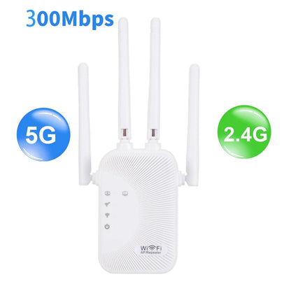 2.4G/5GWiFi Wifi Amplifier Dual Band Repeater 1200Mbps Wireless Signal Range Extender Long Range Network Signal Booster For Home