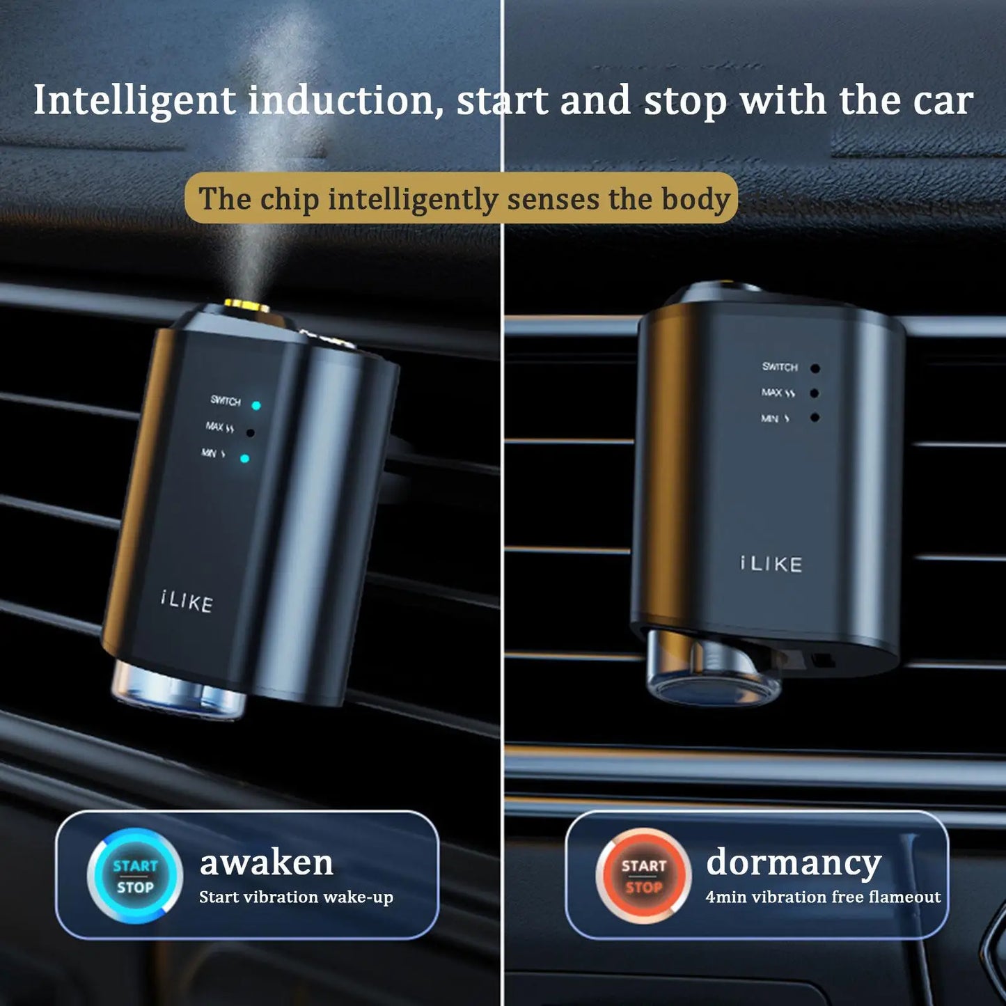 Car Aromatherapy Diffuser Intelligent Atomization Eliminate Odor Formaldehyde Perfume Ornament Car Spray Humidifier Integrated