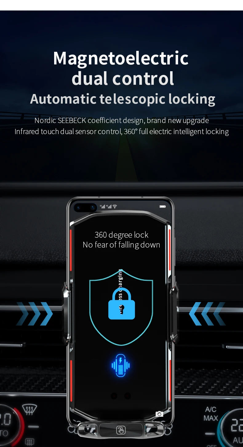 Magnetic Car Phone Holder 66W Wireless Fast Charger Infrared Induction Car Air Vent Bracket for iPhone 12 13 14 15 Andorid Mount