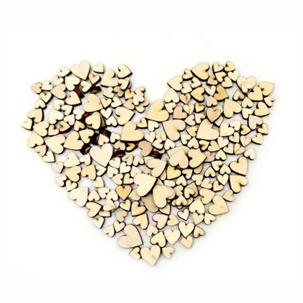 100Pcs Wooden Love Heart Table Scatter DIY Crafts Accessories Wedding Decoration Accessories Cute Home Sewing Accessories