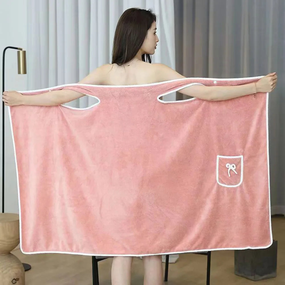 Womens Bath Towels Girls Wearable 135*80Cm Fast Drying Bathing Beach Spa Bathrobes Wash Clothing, Shower Bath And Gym Towel