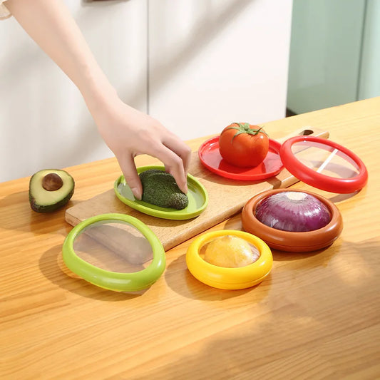 Reusable Food Saver Box Half Cut Fruit Freshing Retractable Film Storage Container Fruit Preservation Seal Cover Kitchen Tools