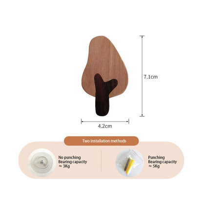 1pcs Animal Wooden Hooks Cute Room Decor Hook Wall Keychain Coat Hook Home Door Wood Hook Hanger Kitchen Accessories Gadget