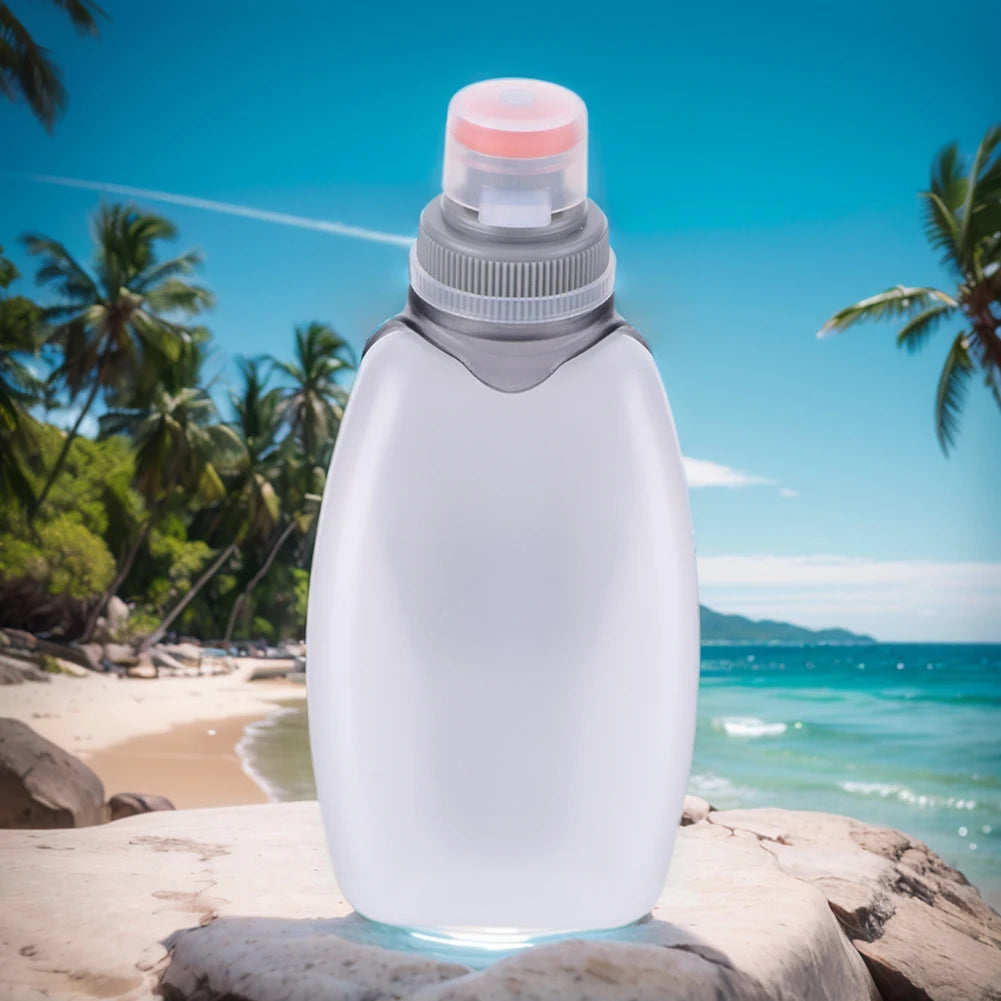 250ml Squeeze Water Bottle with Clip & Dustproof Lid Hydration Waist Bottle Leakproof Running Belt Bottle for Running Cycling