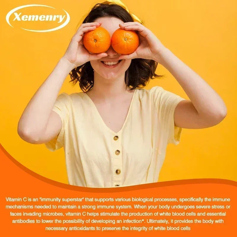 Vitamin C Capsules 1000mg - Supports Dental and Skin Health, Improves Immunity, Prevents Cancer, Antioxidant