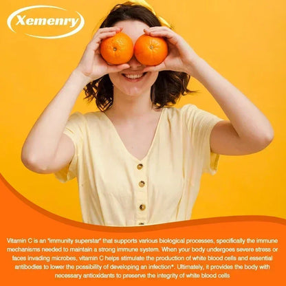 Vitamin C Capsules 1000mg - Supports Dental and Skin Health, Improves Immunity, Prevents Cancer, Antioxidant