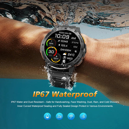 New Military Sports GPS Smart watch AMOLED HD IP68 outdoor NFC Sport Watch Fitness tracker Health monitor BT call LED flashlight