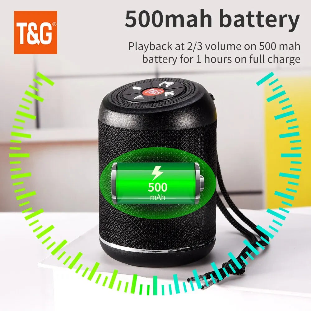 Bluetooth Speaker TG517 Portable Mini Wireless Soundbar for Outdoor Indoor Loudspeaker Support TF Card FM Radio IPX5 Waterproof