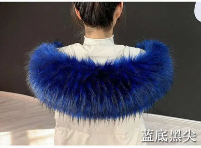 Detachable Faux Fur Collar Extra Large Warm Fake Fur Scarf Wrap Evening Cape For Winter Womens Coat Faux Fur Hood Ttrim Collar