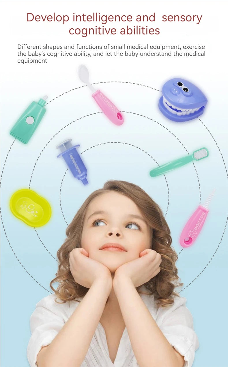 Children Montessori Toys Parent-child Interaction For Girl Boy Dentist Check Teeth Model Doctors Role Play Baby Kid Learning Toy