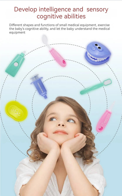 Children Montessori Toys Parent-child Interaction For Girl Boy Dentist Check Teeth Model Doctors Role Play Baby Kid Learning Toy