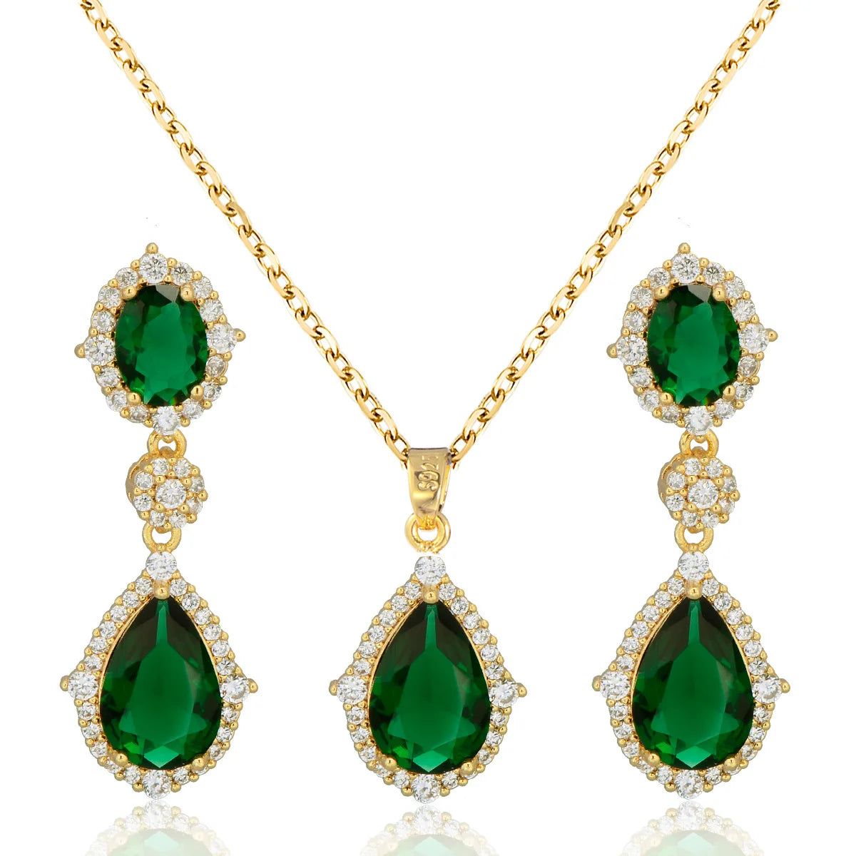 Fashion necklace accessories women's earring Jewelry sets bride's wedding zircon water drop girls earrings for women jewellery