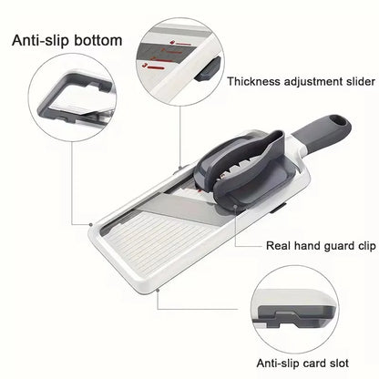 Safe Mandoline Food Slicer Easy To Clean Mandolin French Fry Cutter Adjustable Thickness for Speedy Slicing of Fruits Vegetables
