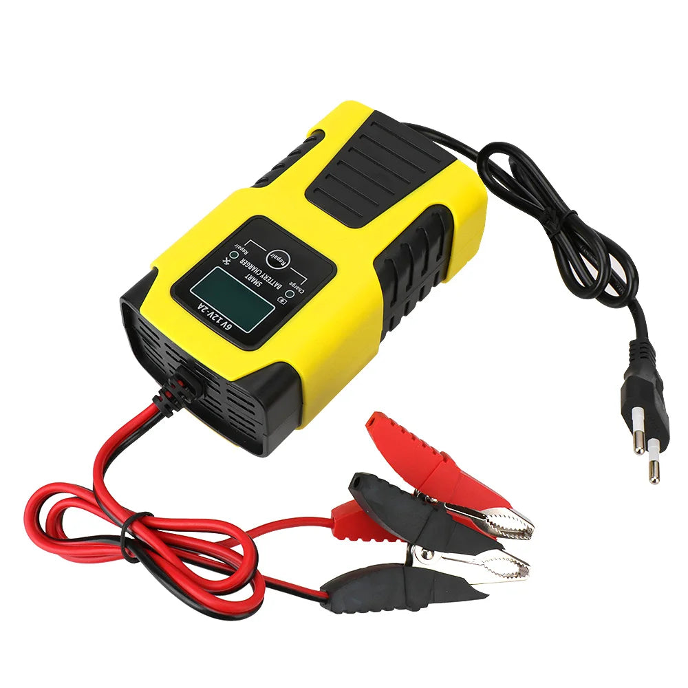 Digital LCD Display Car Battery Charger EU Plug 6V/12V 2A Full Automatic 3 Charge Stages Power Pulse Repair Chargers